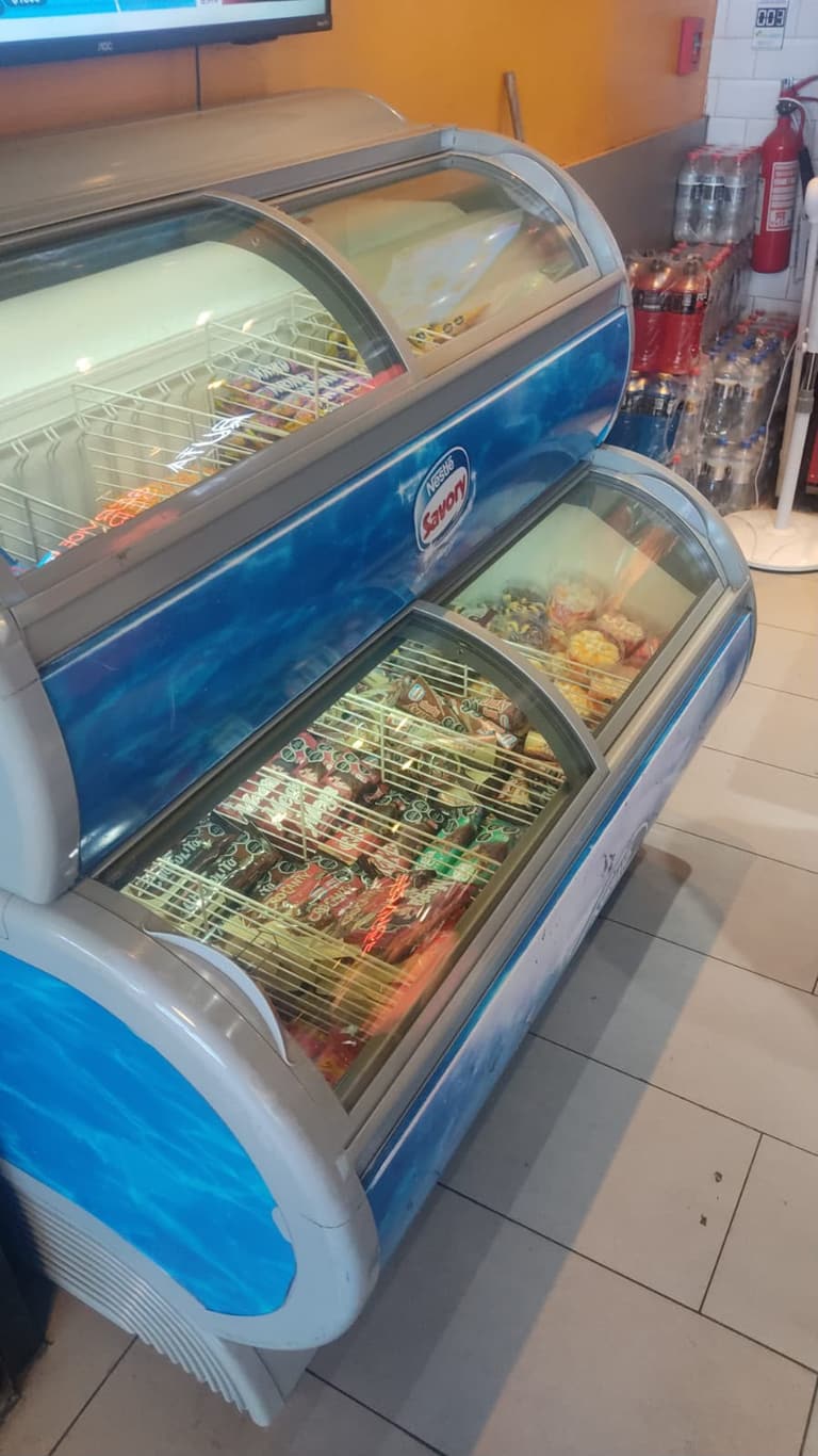 Freezers exhibidores de helados con tapa curva